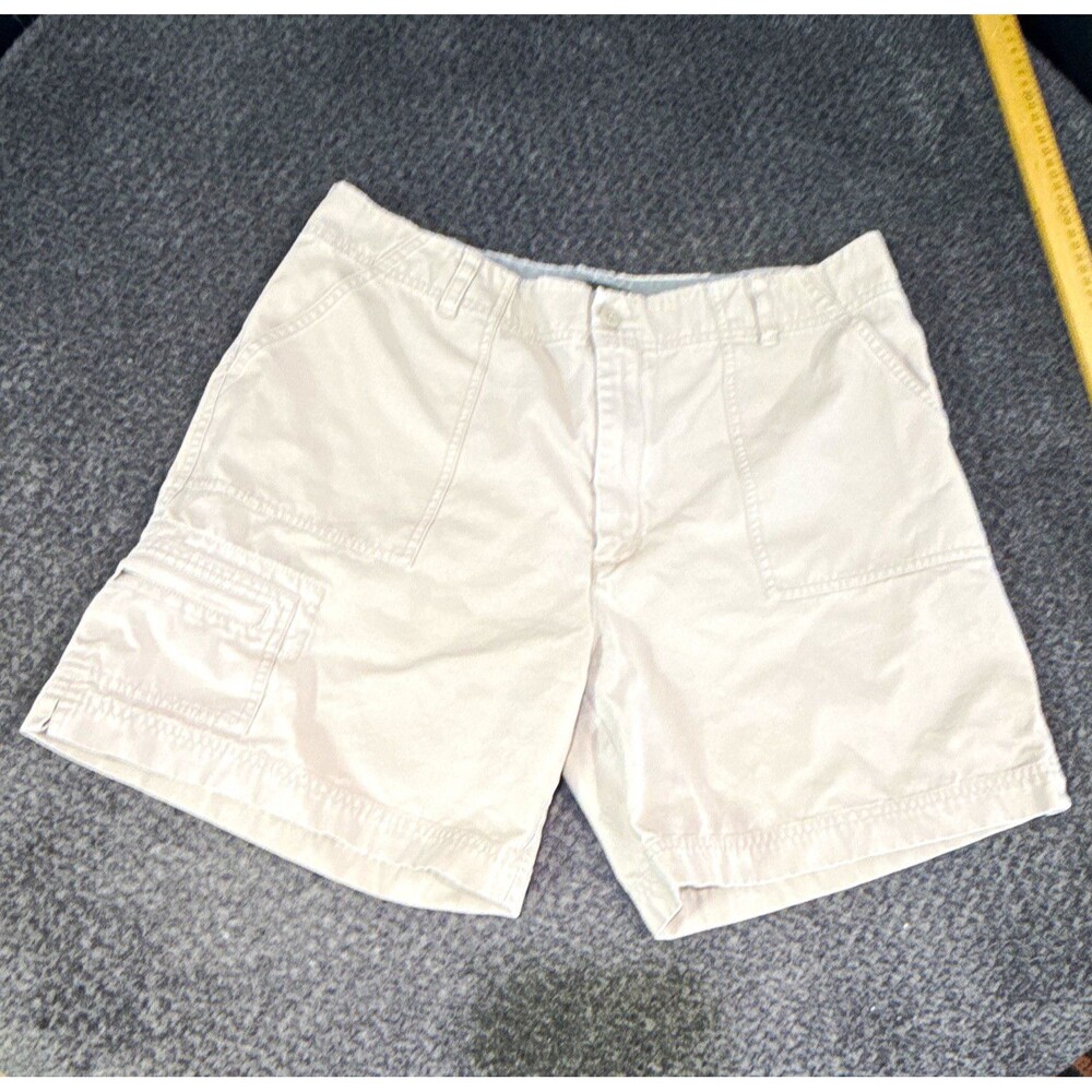 Women’s Eddie Bauer Cargo Shorts Size 14 Beige 6" Inseam Cotton